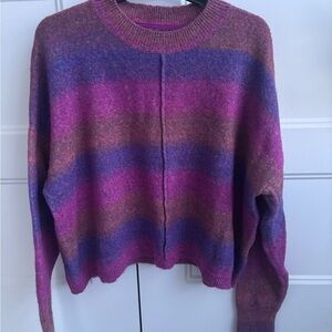 Volcom Women's Sweater in Purple and Pink Stripes